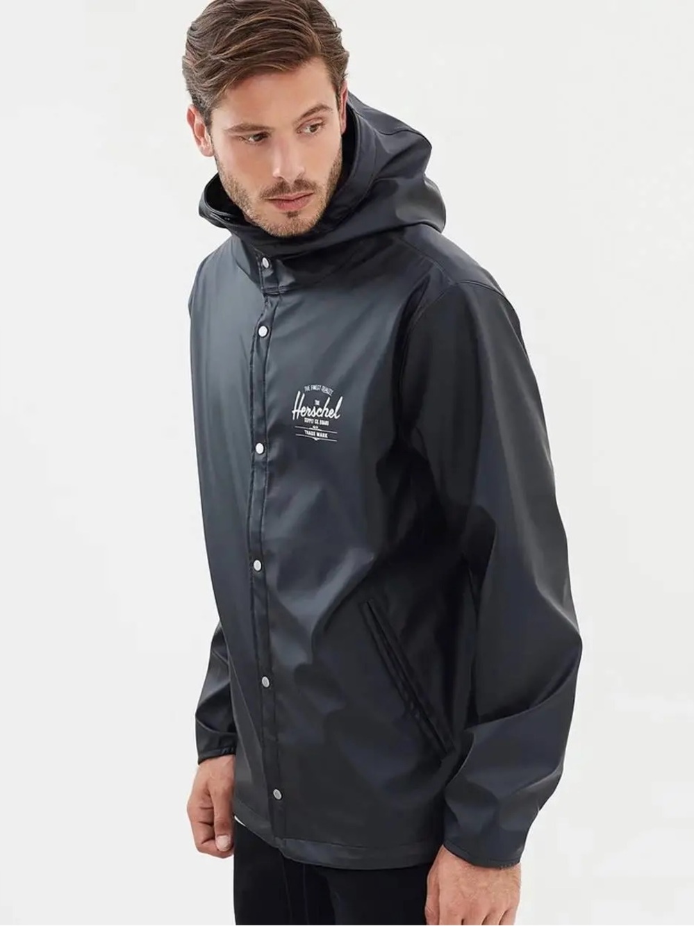 Herschel Forecast Hooded Coach Rain Windbreaker Jacket